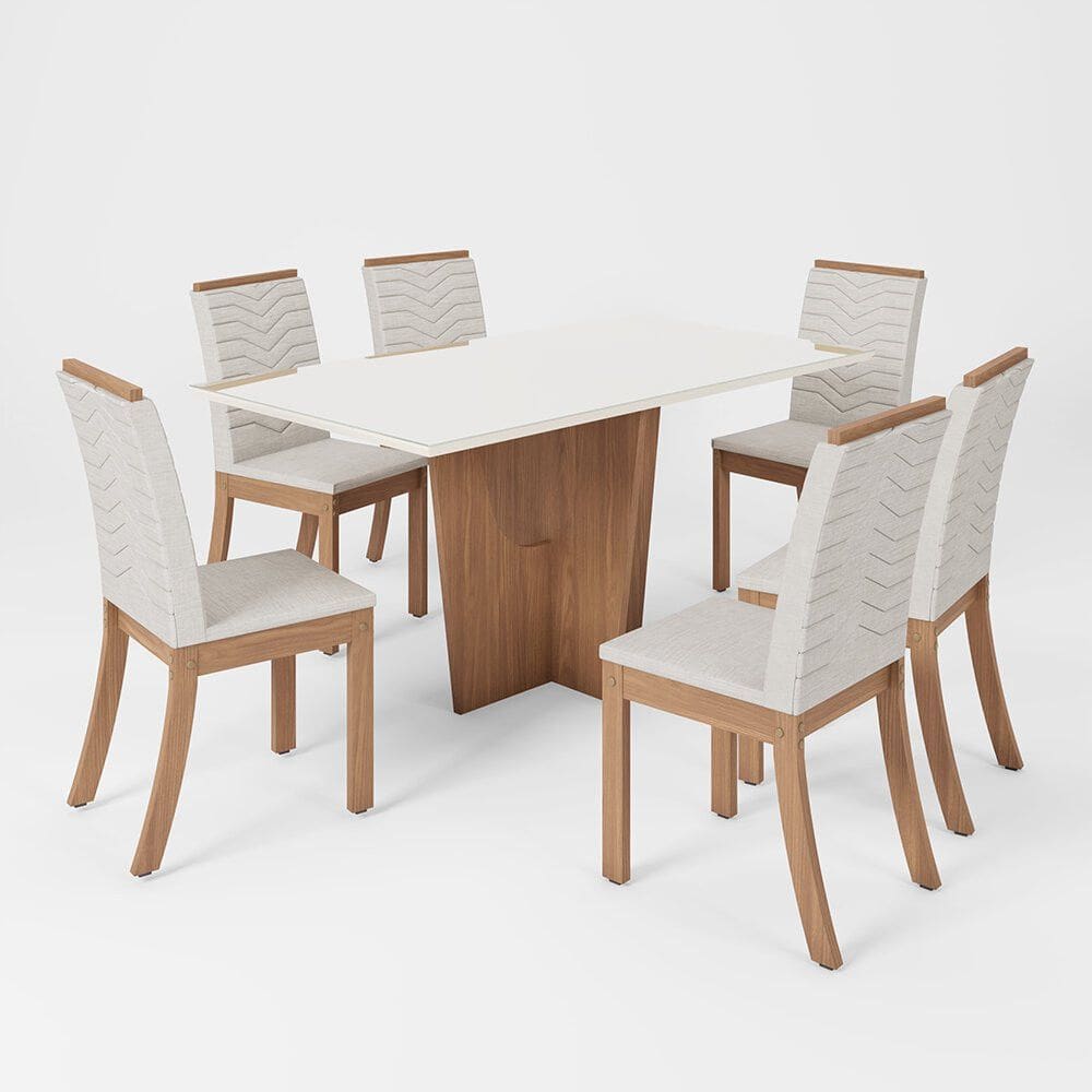 Conjunto de Mesa com 6 Cadeiras Henn Vertice