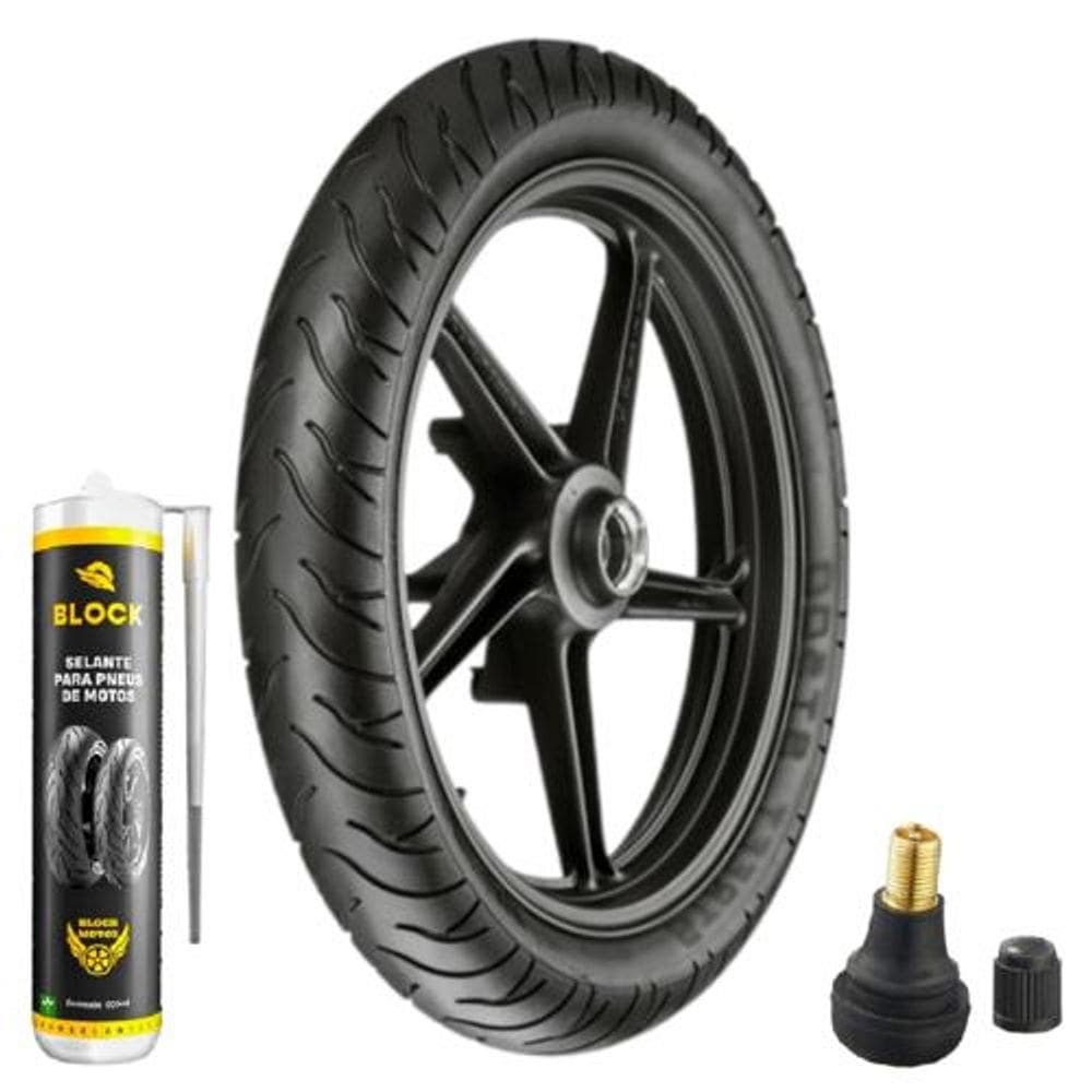 Pneu 100/80-17 52s St500 Vipal + Bico Tr412 + Selante
