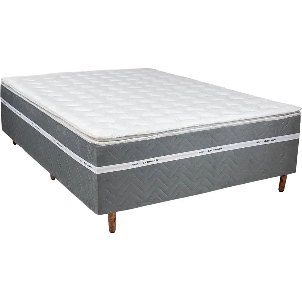 Cama Box Dackar Casal Ortopédica 138x188x52cm Orthoside Cor Cinza