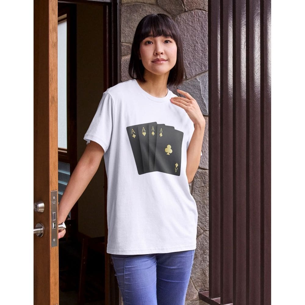 T-Shirt Poker Style Baralho Luxo Dourado Camiseta Conforto