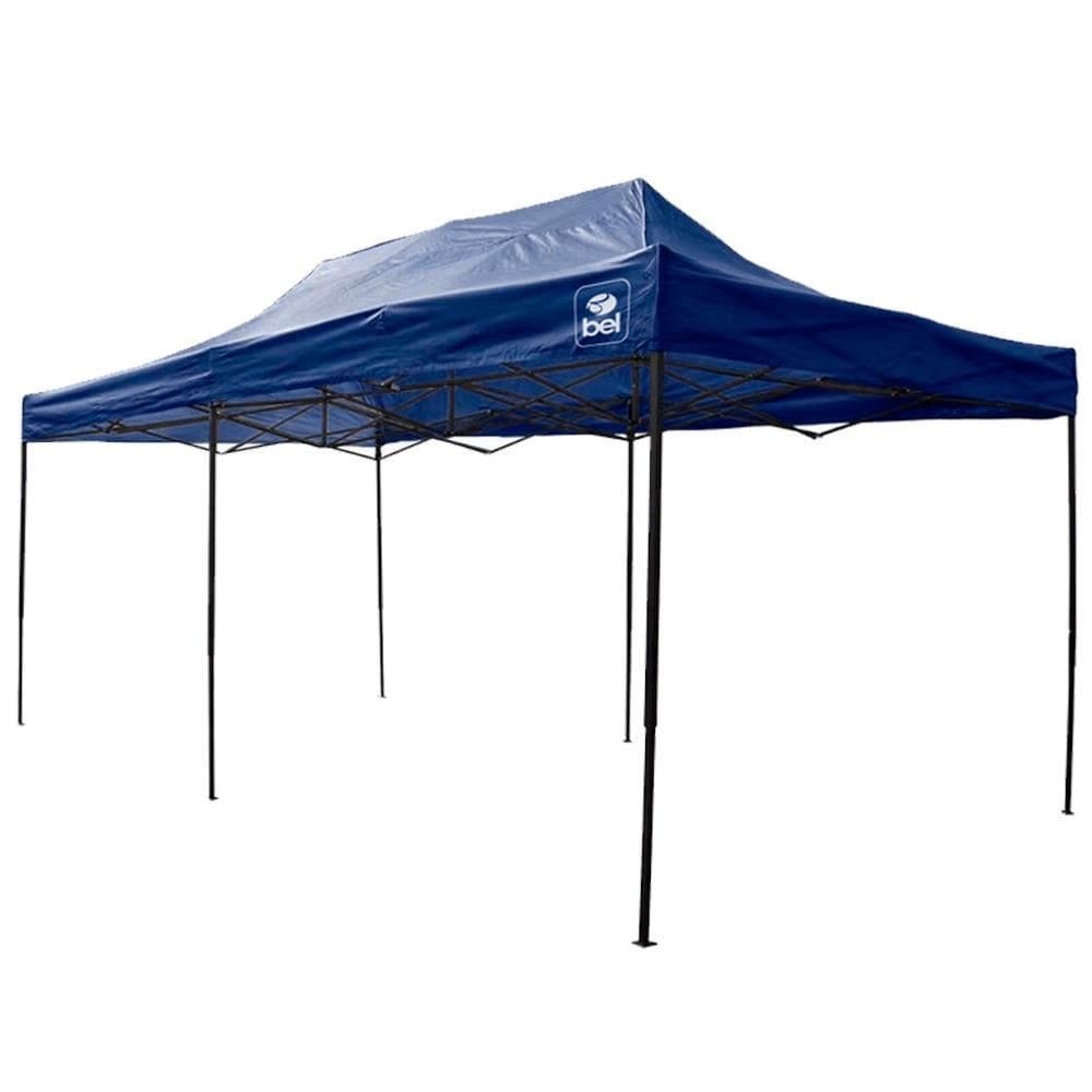 Tenda Gazebo 3 X 6 m em Aço Azul Dobrável 334602 BEL