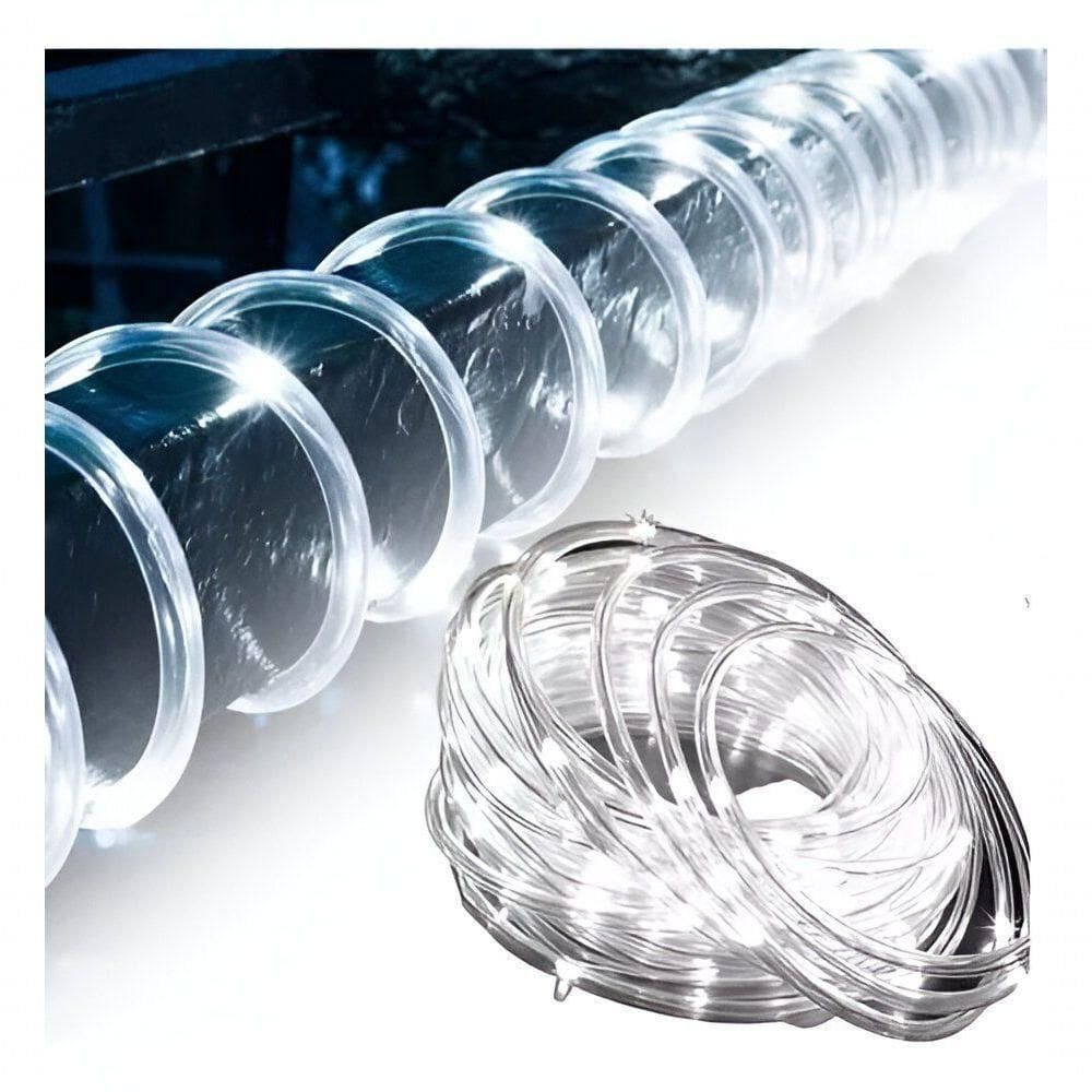 Pisca Mangueira Natal 230 Lâmpadas Leds Branco De 10m 220v