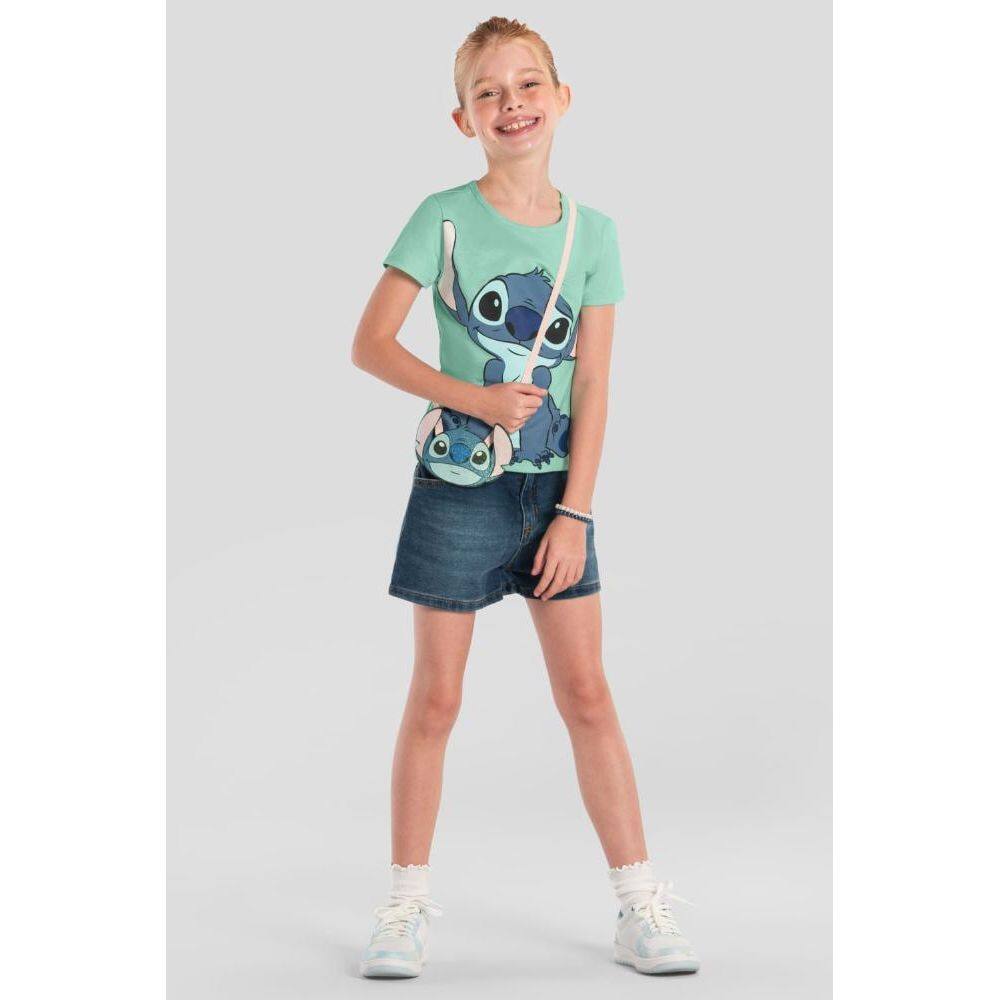 Blusa infantil menina do Stitch com bolsinha Brandili