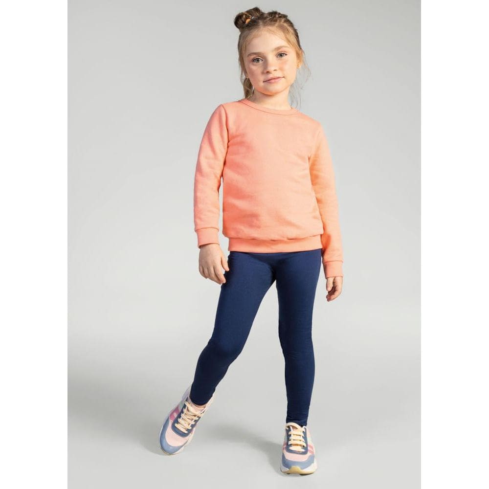 Blusão básico infantil menina em moletom Brandili