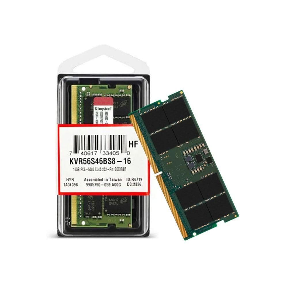 Memoria Notebook 16Gb Ddr5 5600 Cl46 1.1V Kvr56s46bs8-16 Kingston