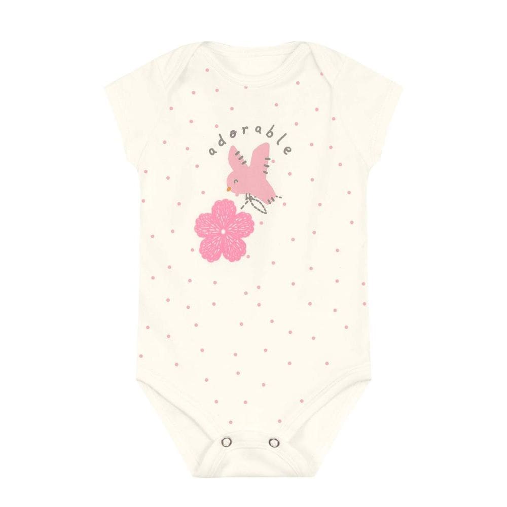 Body bebê menina de florzinha em puff Brandili Baby