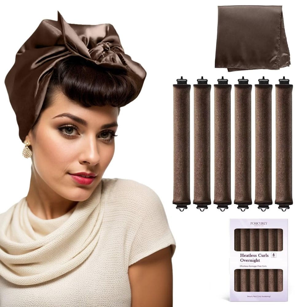 Modeladores de cabelo sem calor Posicurly Overnight Curls, 6 unidades