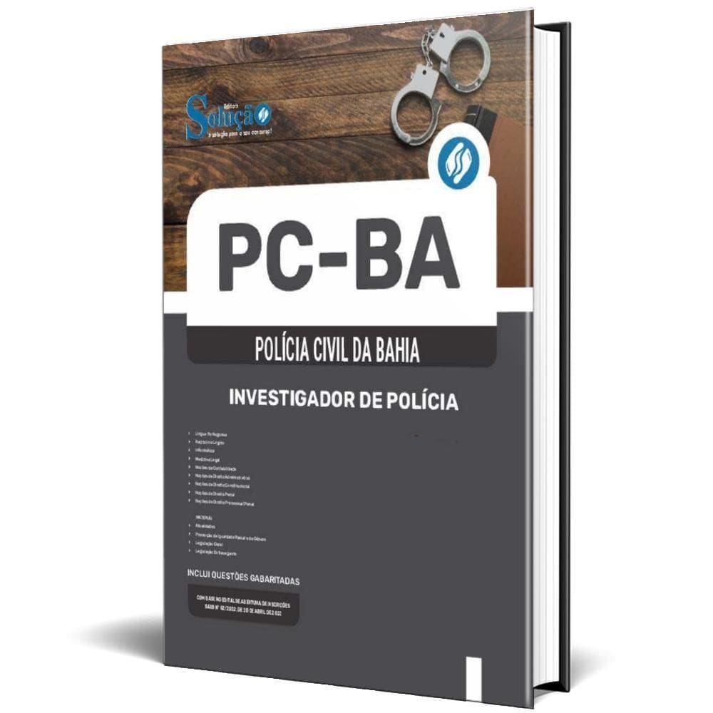 Apostila Concurso Pc Ba 2025 - Investigador De Polícia