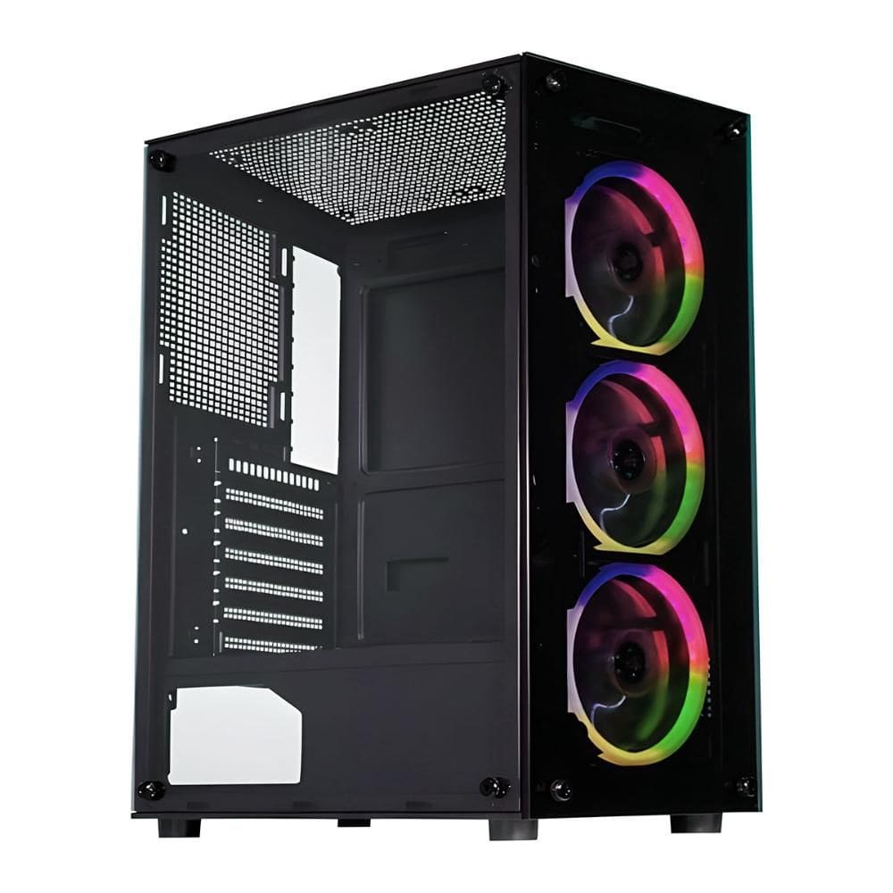 Gabinete Gamer K-Mex 30C5 - Vidro Temperado - 3 Coolers Inclusos - ATX - Preto - CG30C5RH0010B0X