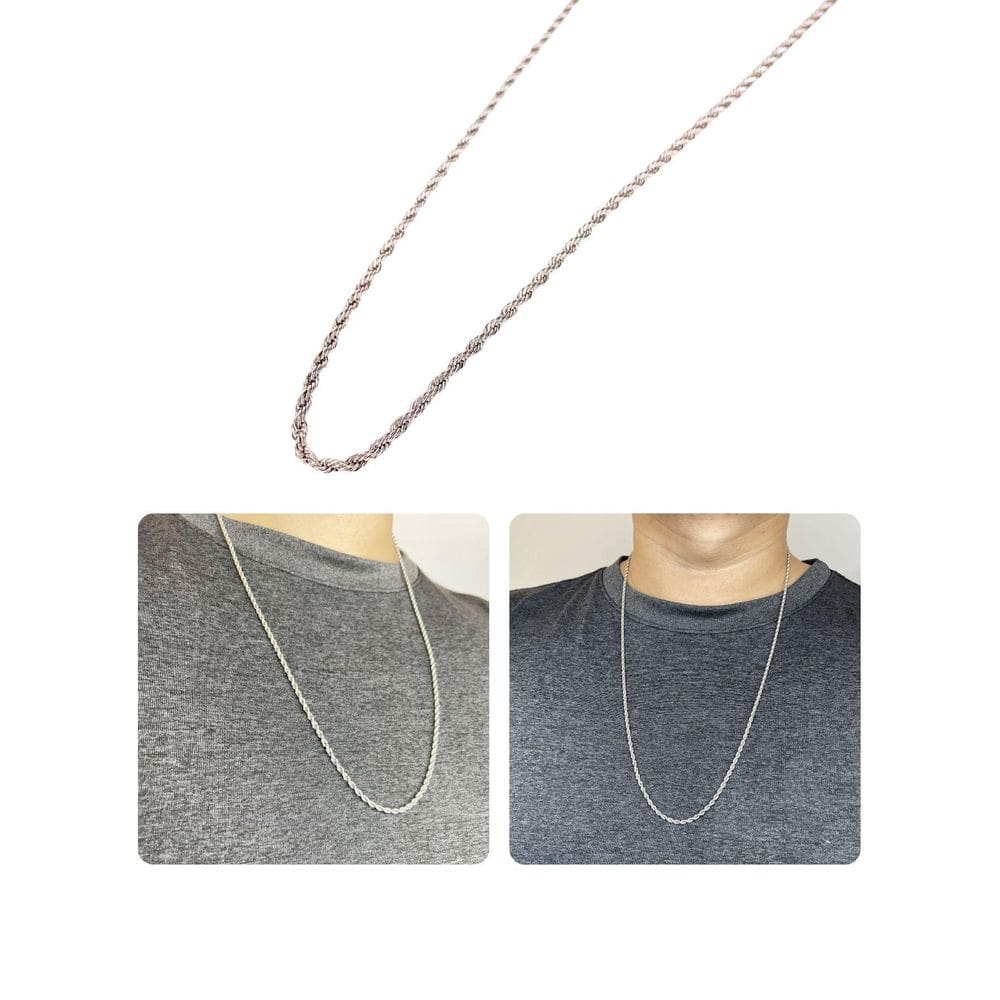 Corrente Cordão Masculino 70Cm Fininho 2Mm Elo Baiano Prata