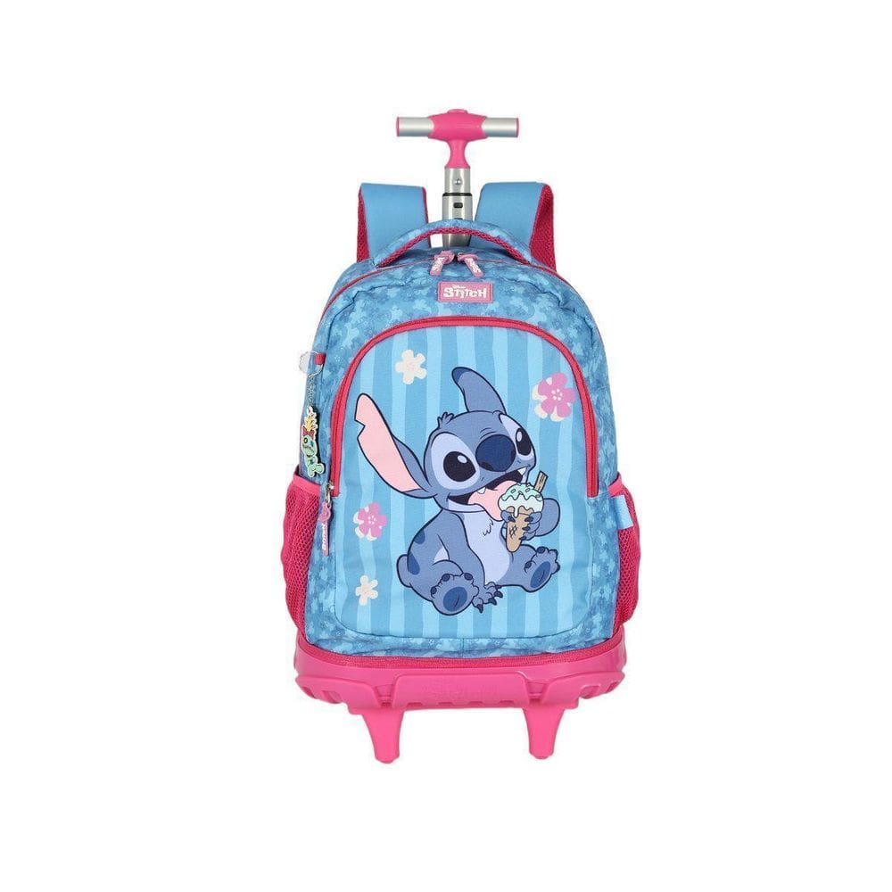 Mochila Stitch E Angel Rodas Meninas Disney Kids Escolar