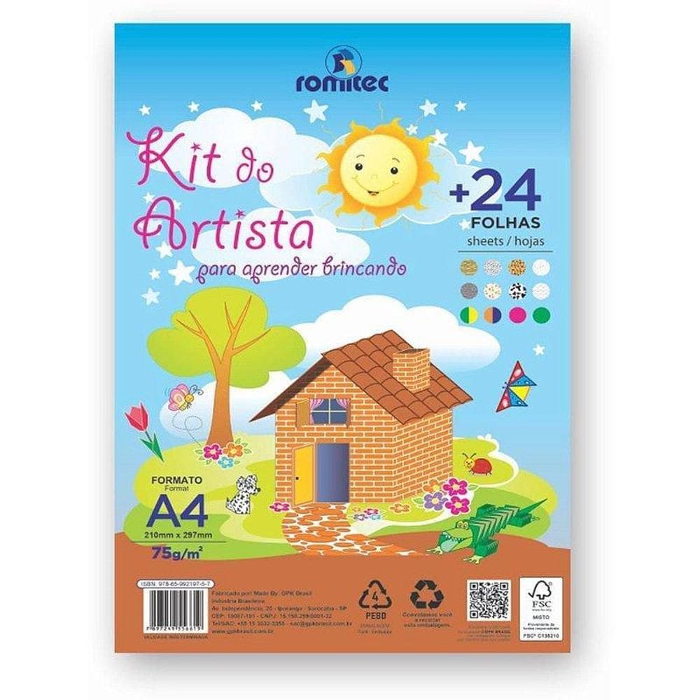 Bloco Para Educação Artística Livro Criativo Kit Artista 24F