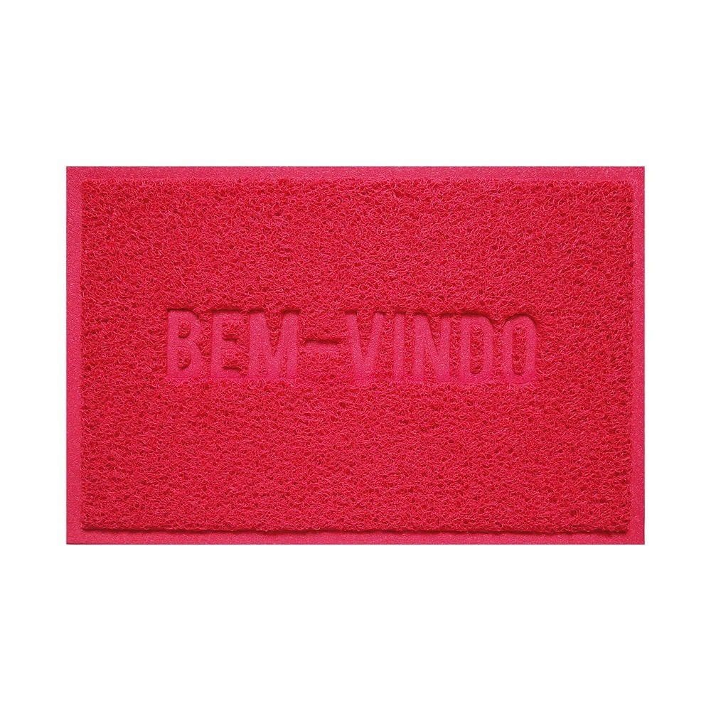 Capacho De Porta Pvc Antiderrapante 60x40cm - BV Vermelho