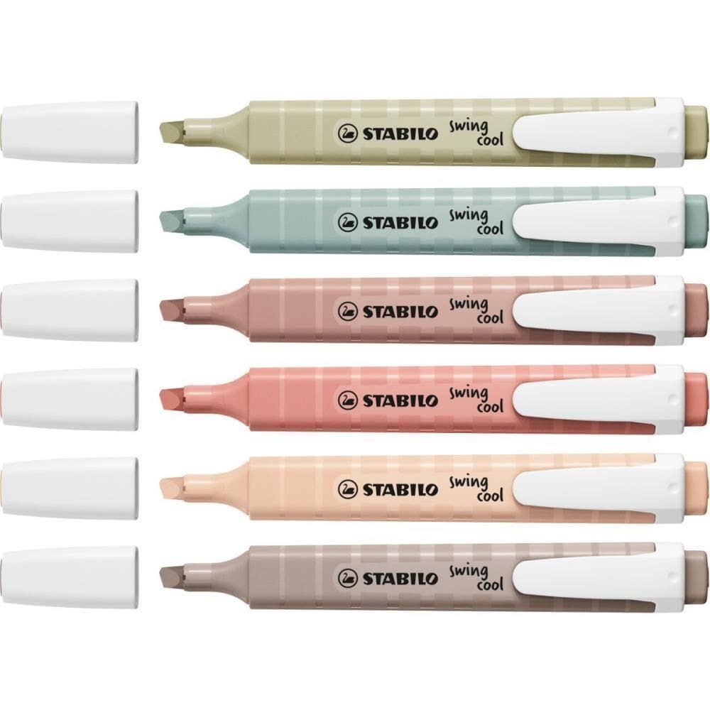 Caneta Marca Texto Stabillo Swing Cool 6 Cores Estojo