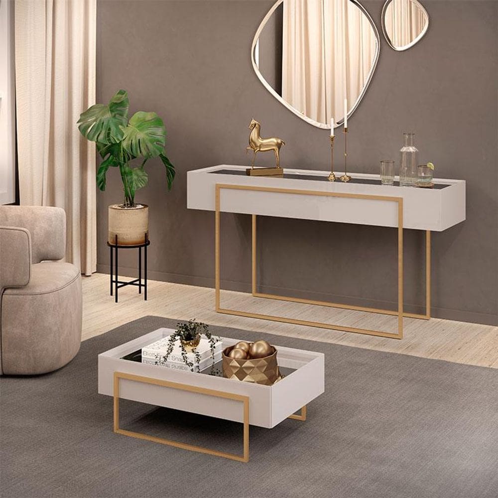 Aparador e Mesa de Centro Ambiente Pilar Bali - DJ Móveis