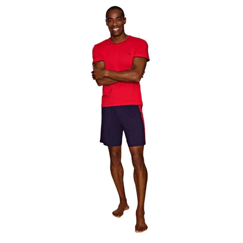 Pijama Masculino Bermuda Manga Curta Verão Viscolycra 238011