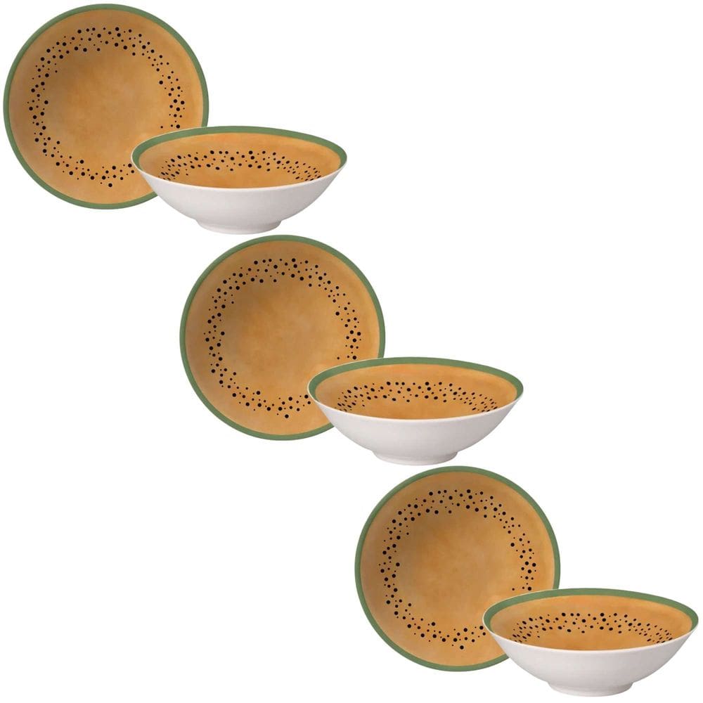 Conjunto de 6 Bowls Mamão de Cerâmica 300ml - Alleanza