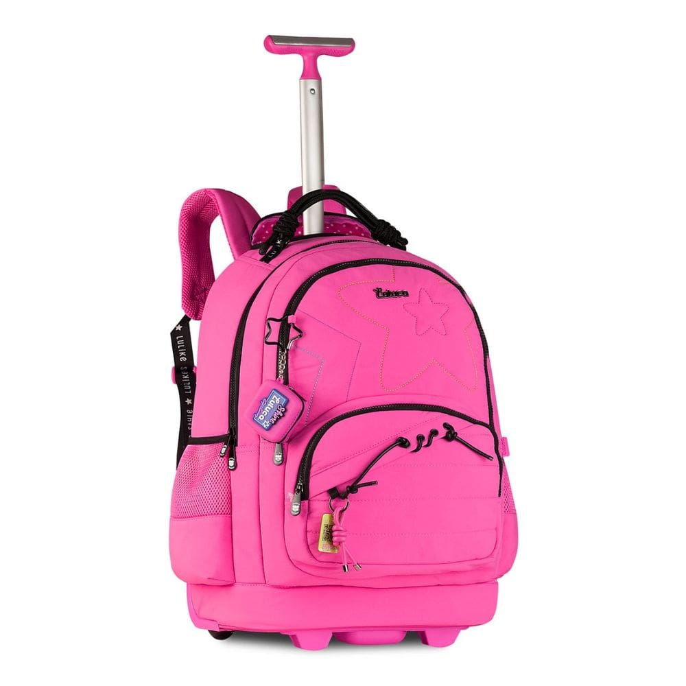 Mochila Escolar de Rodas Luluca Pandinha Juvenil Meninas