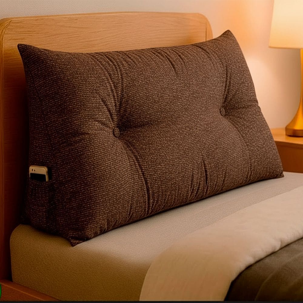 Almofada de Cabeceira Encosto Apoio para Lombar com Bolso Lateral 90x50x20 - BF Colchões