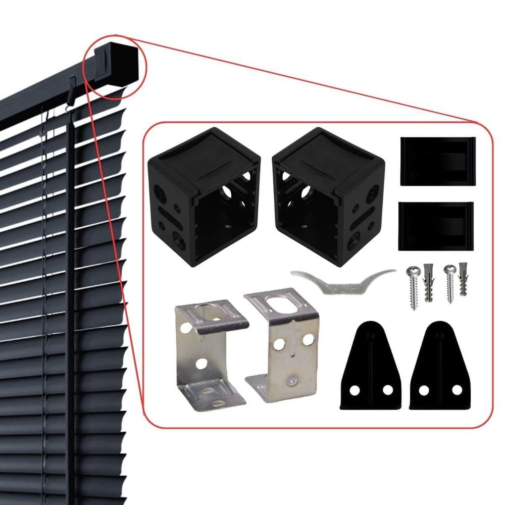 Conjunto Instalação Para Persiana Horizontal Em Pvc Preto