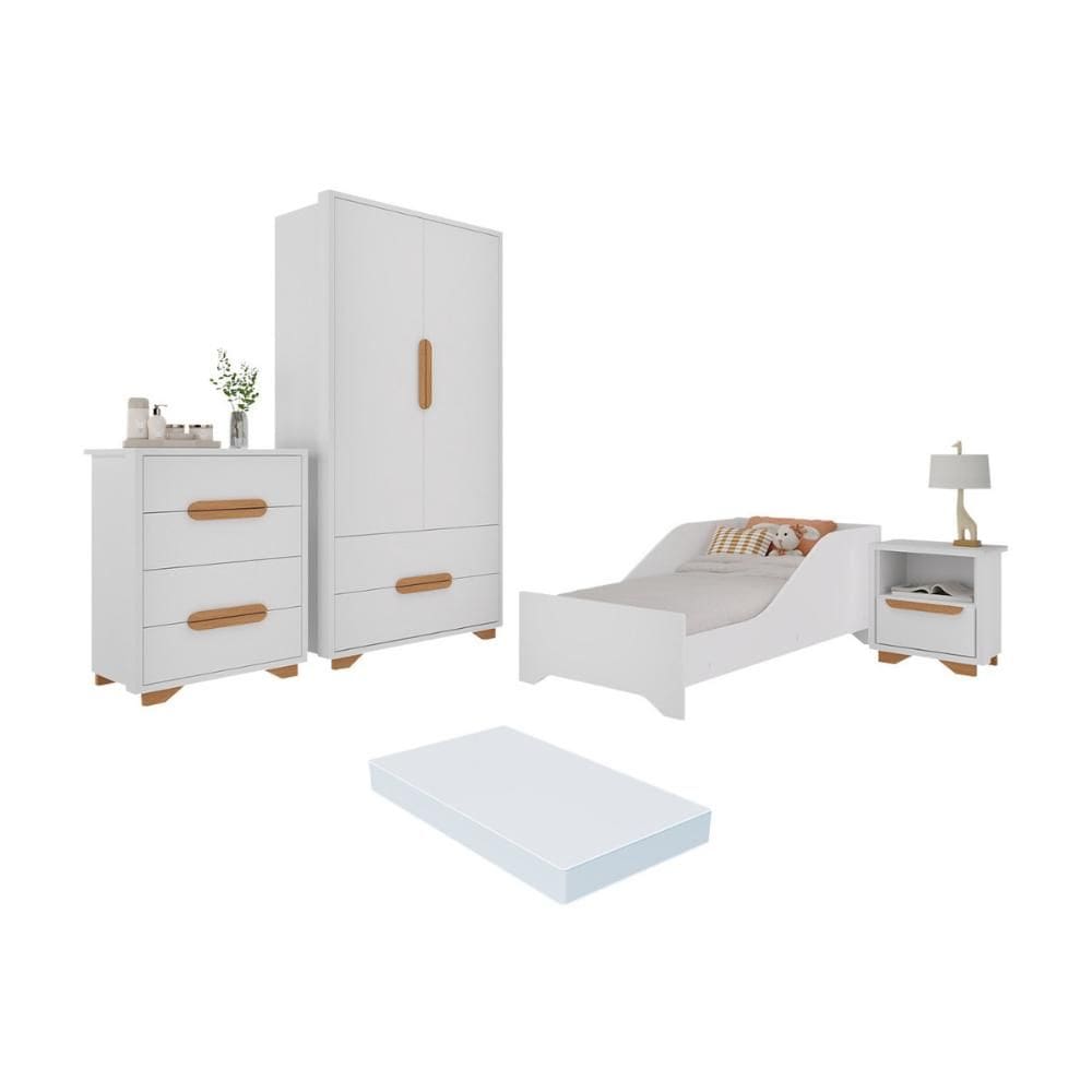 Quarto Infantil Completo com Minicama com Colchão Incluso Multimóveis MP4402