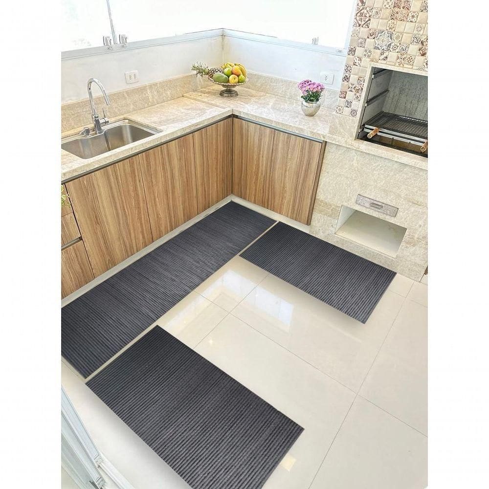 Kit 3 Peças Jogo Cozinha Passadeira Emborrachada Não Derrapa Blumenau