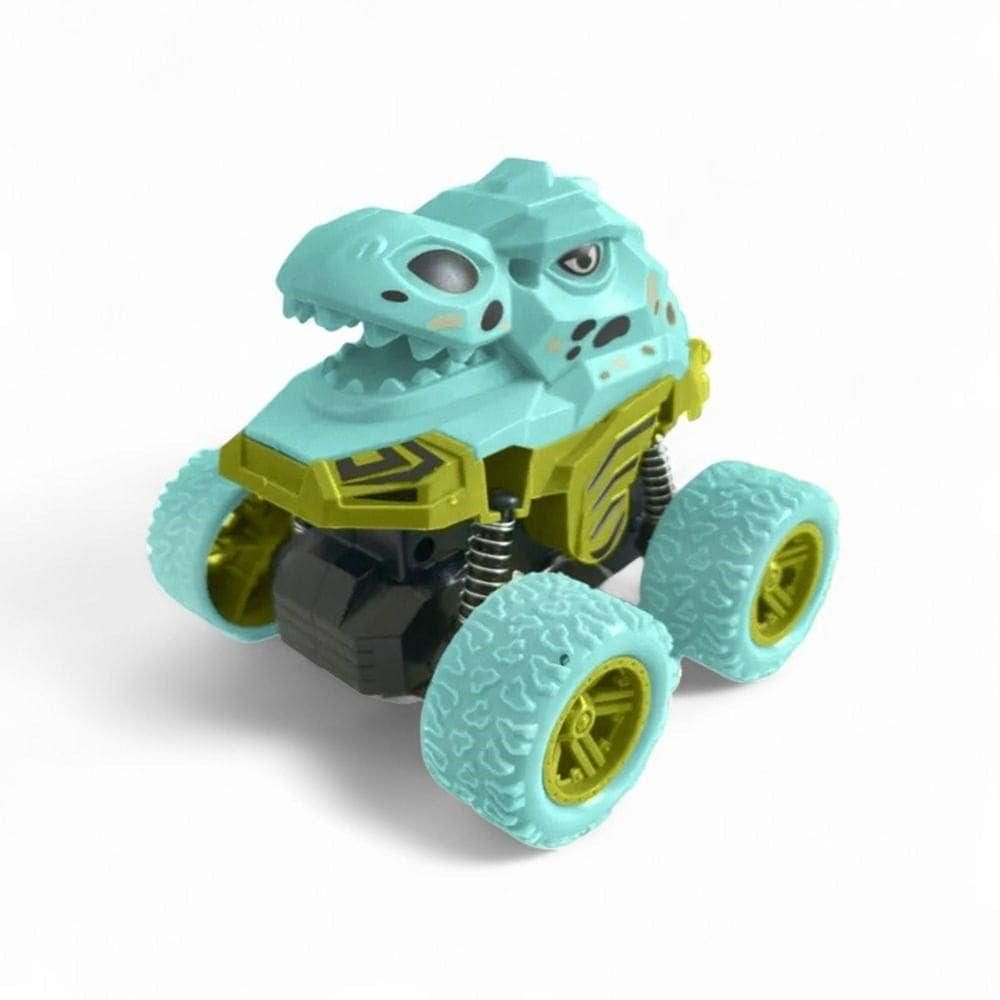 Carrinho Fricção Monster Truck 1:64 Escala Angry Cars Jurassic T-rex Azul