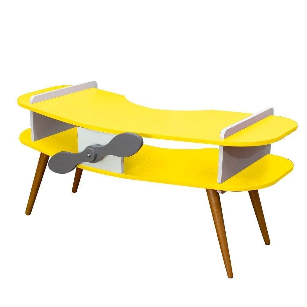Mesa Avião Amarelo Com Hélice E Pés Palito Design Criativo Mesa Desenho Quarto Menina Menino Infantil Mobília Decor