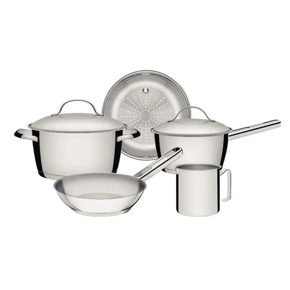 Jogo de Panelas Tramontina Inox Fundo Triplo 5 Peças Allegra