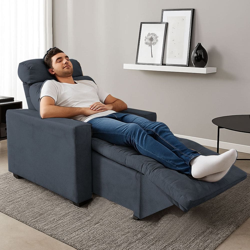 Poltrona Cadeira Do Papai E Mamãe Reclinável Retrátil Para Sala De Descanso Madri Grafite