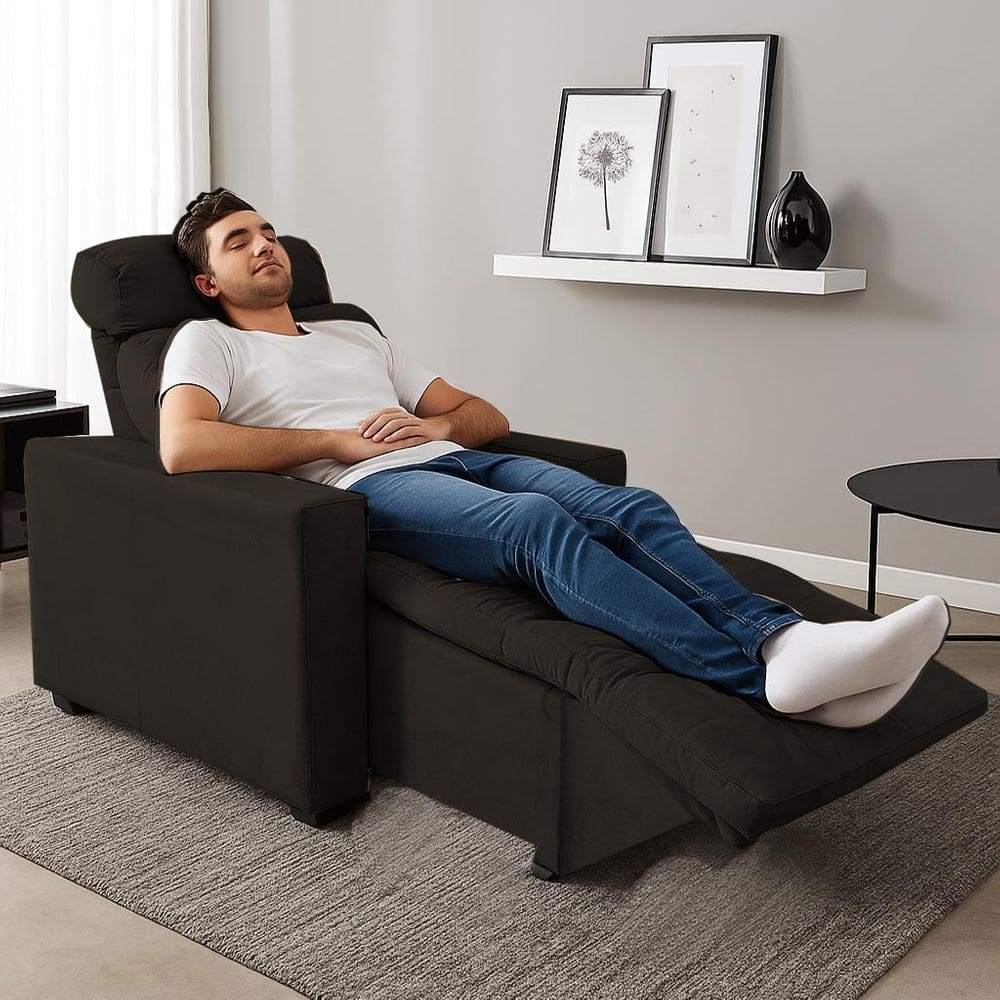 Poltrona Cadeira Do Papai E Mamãe Reclinável Retrátil Para Sala De Descanso Madri Marrom