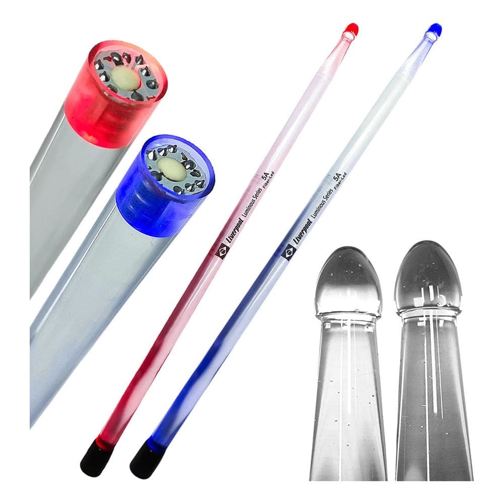 Par De Baquetas Liverpool 5A Luminous Series Acrilico Com Led