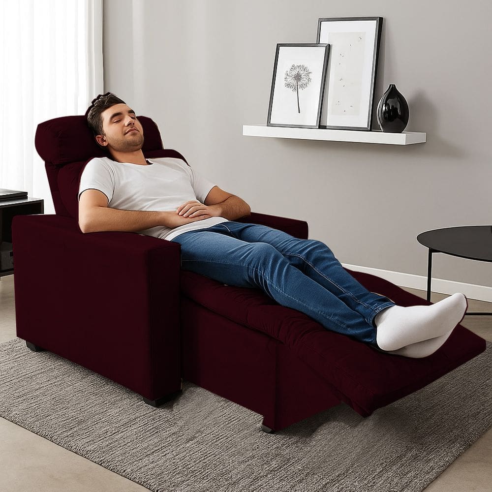 Poltrona Cadeira Do Papai E Mamãe Reclinável Retrátil Para Sala De Descanso Madri Bordo