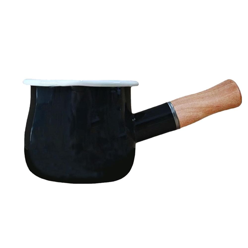 Pote de leite FARCADY FARCADY 0.6qt Mini cabo de madeira isolado esmaltado