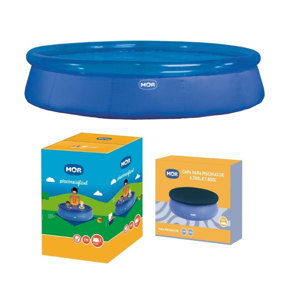 Piscina Inflável 6700 Litros Redonda Splash Fun com Capa Mor