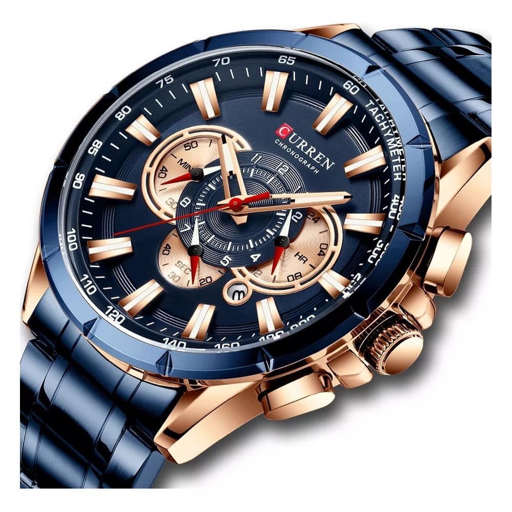 Relógio Masculino Curren 8363 Azul Aço