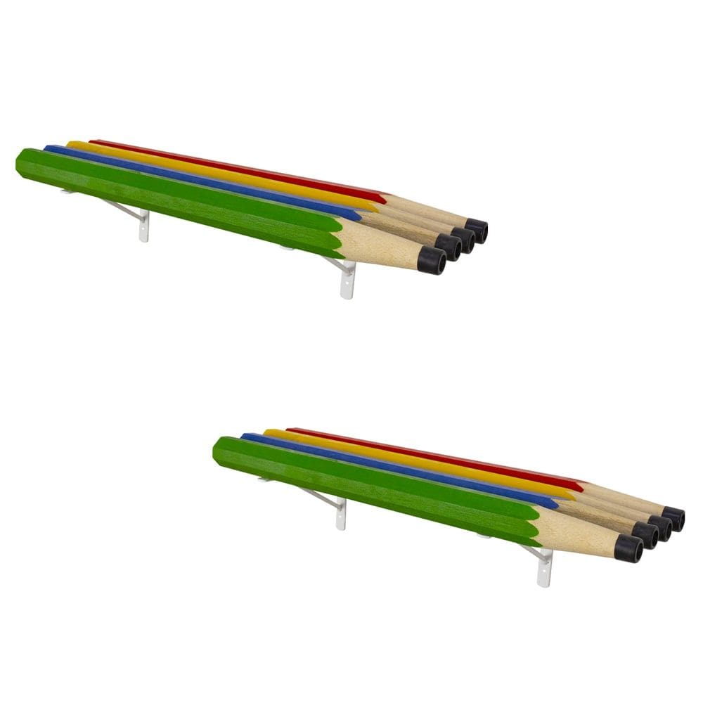 Kit 2 Prateleiras Infantil Lápis Coloridos Quarto Menino Menina Design Temático Organizador Mobília Decor