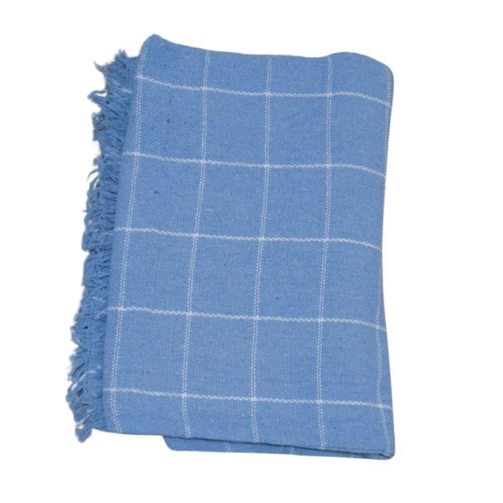 Manta Para Sofá Grande Gigante 2,40x1,80 Xadrez Capa Protetora Cama Sofa King 2 E 3 Lugares Azul-bebê