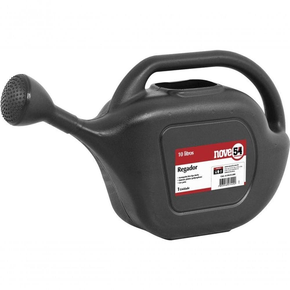 Regador Plástico 10 Litros Preto - Nove54