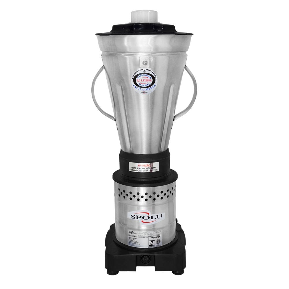 Liquidificador Industrial de Alta Rotação Spolu 3,5 Litros Inox 1200W SPL-063ECO Preto/Prata 110V