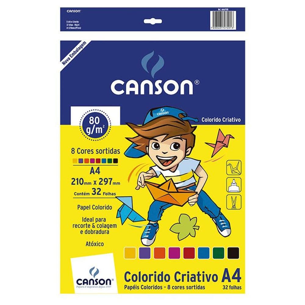 Bloco Criativo A4 80g 8 cores 32fls Canson
