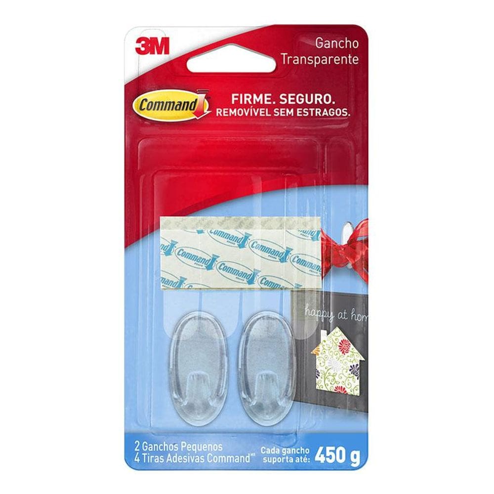 Gancho adesivo pequeno transparente Command HB004270557 3M