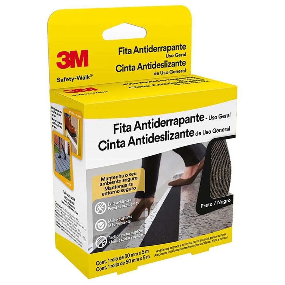 Fita adesiva antiderrapante Safety Walk 50mmx5m Preta 3M