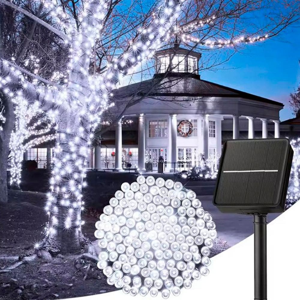 Pisca Cordão Solar Natal Externo 500 Lâmpadas LED Branco 50m