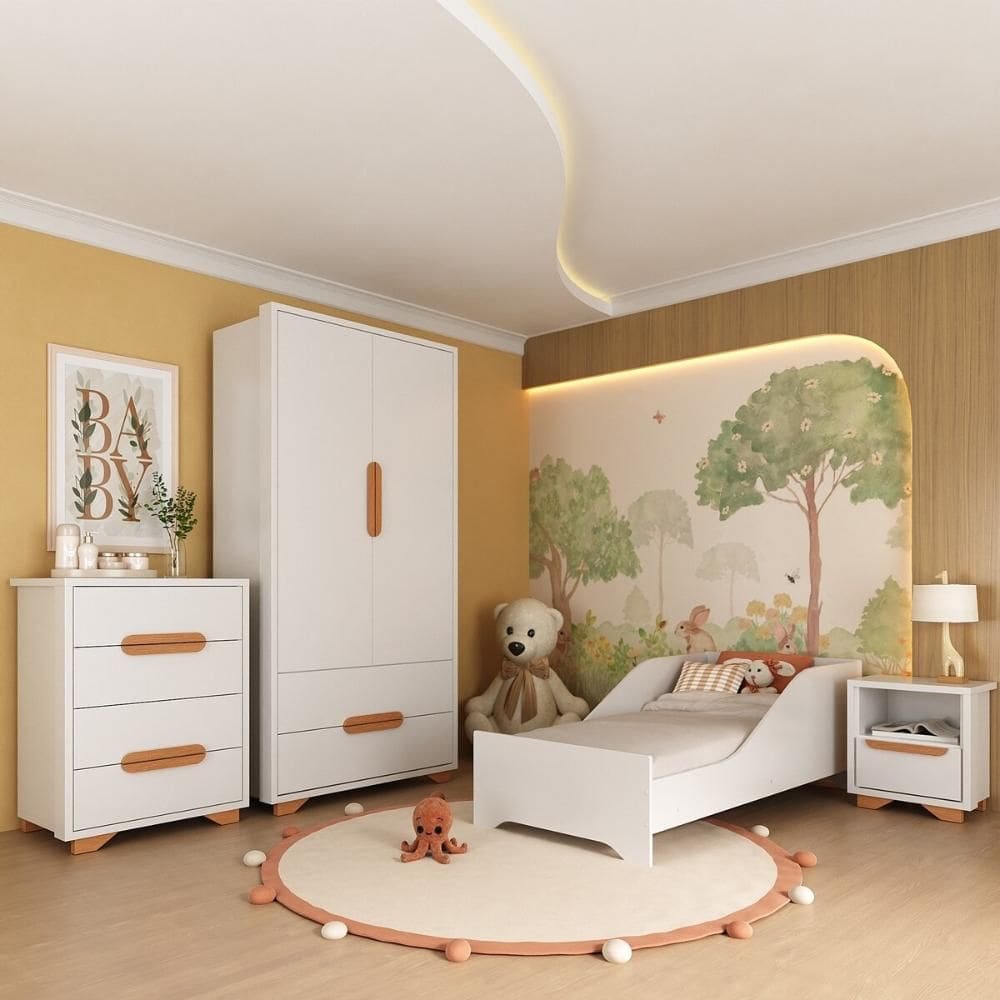 Quarto Infantil Completo com Minicama para Colchão 150x70cm Multimóveis MP4401