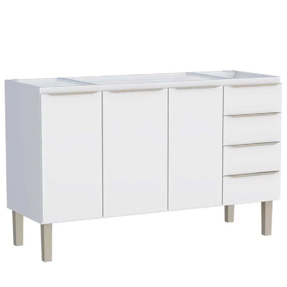 Gabinete para Cozinha Aço Flora 1,44m Branco para Pia de 1,50m - P102925 - COZIMAX