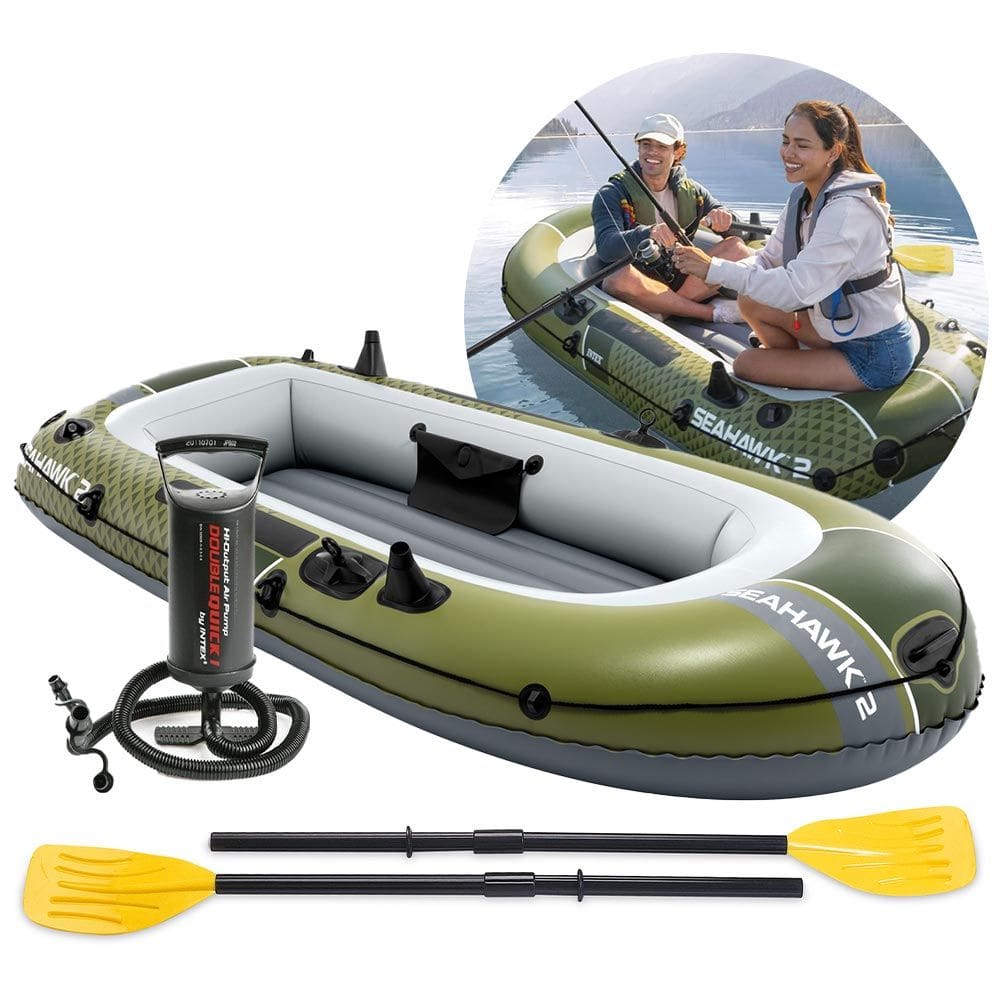 Barco Bote Inflável Seahawk 2 Pessoas 240kg com Remos e Bomba Intex