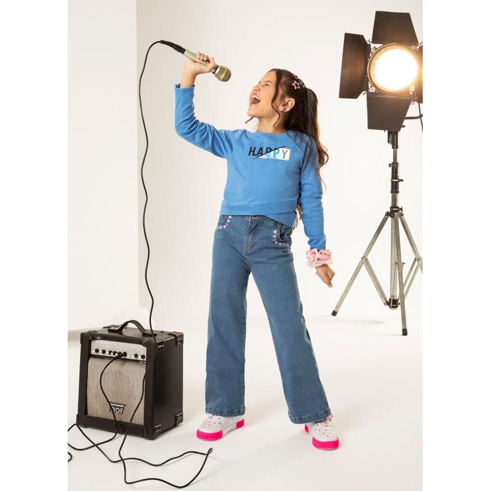 Blusa cropped infantil menina Mari Santos Brandili