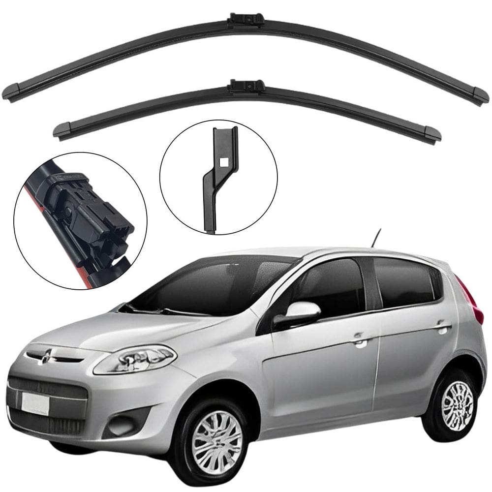 Kit Palheta Dianteira Palio Novo 2012 a 2018 Limpador de Parabrisa de Silicone