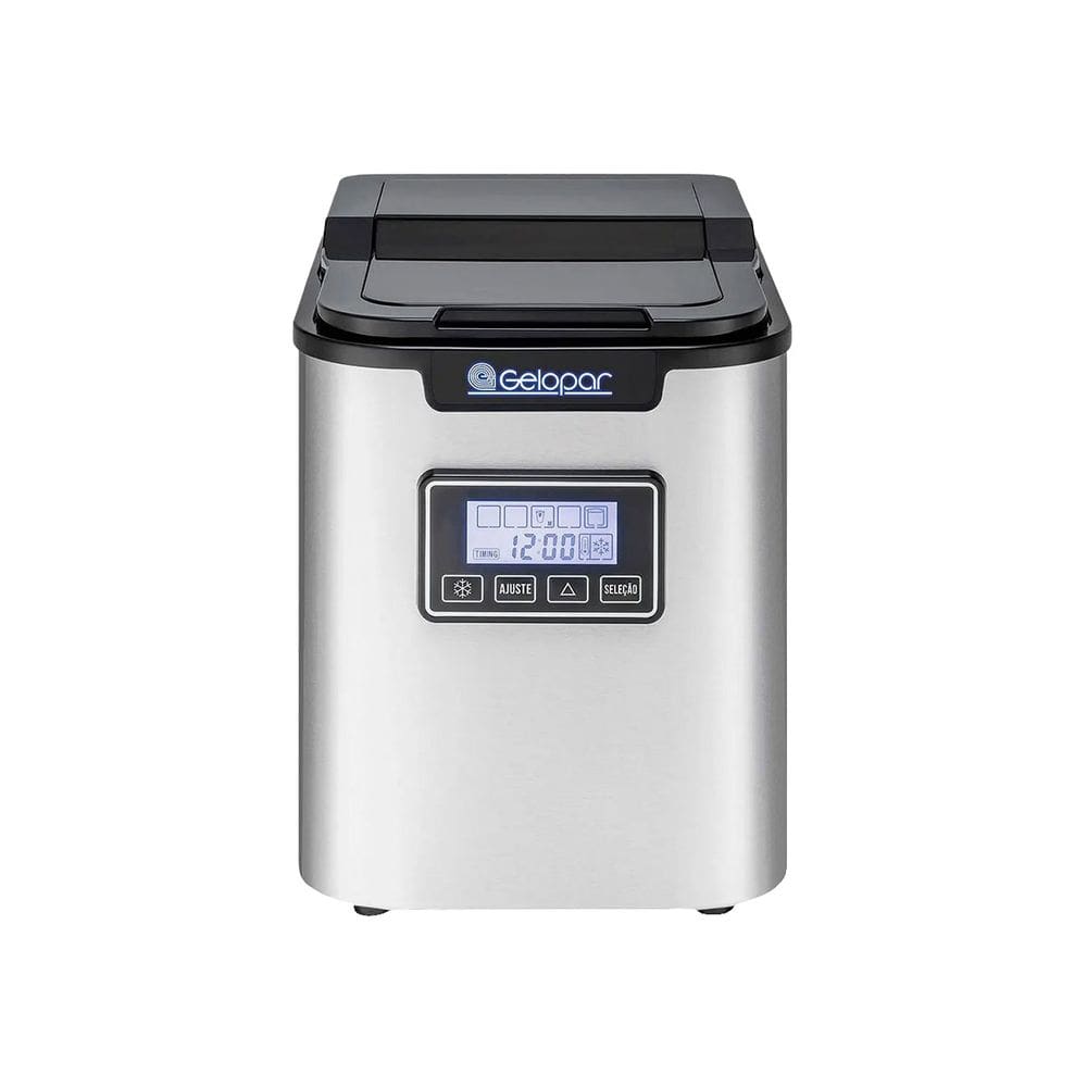 Máquina de Gelo Gelopar GMGD-15 Portátil Inox C/ Display 12kg